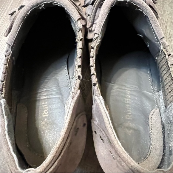 Ruff Hewn Womens Ginger Suede Block Heel Tie Tassel Fringe Gray Bootie Size 9 - Picture 12 of 13